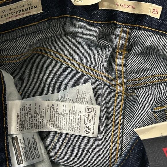 NEW Free People x Levi's XL Culotte Dark Blue Wash Shaded View Jeans Size 25 / 4 - Picture 10 of 12